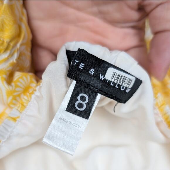 Slate & Willow Yellow Floral Wide Leg Summer Jumpsuit Size 8 - Picture 8 of 9